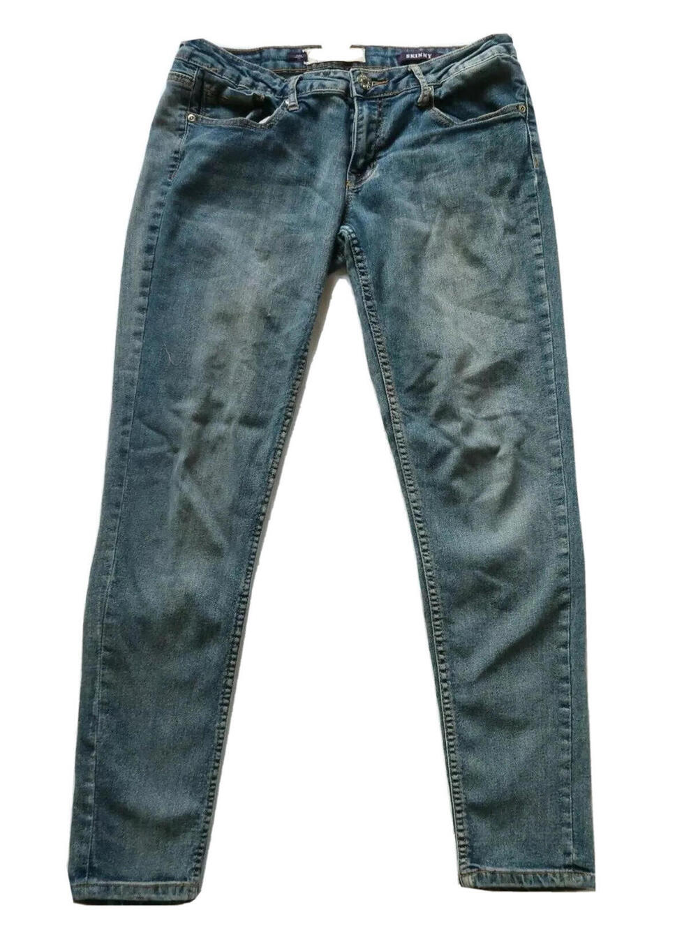 Vigoss Vigold Womens Juniors Stretch Denim Medium Wash Skinny Jeans 7/8